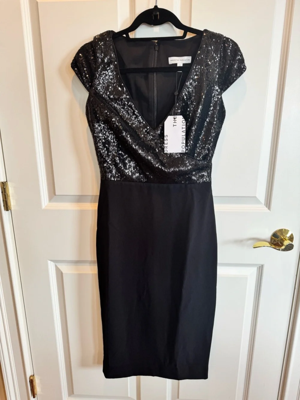 Dress the Population Black Sequin Midi Dress - Picture 2 of 4